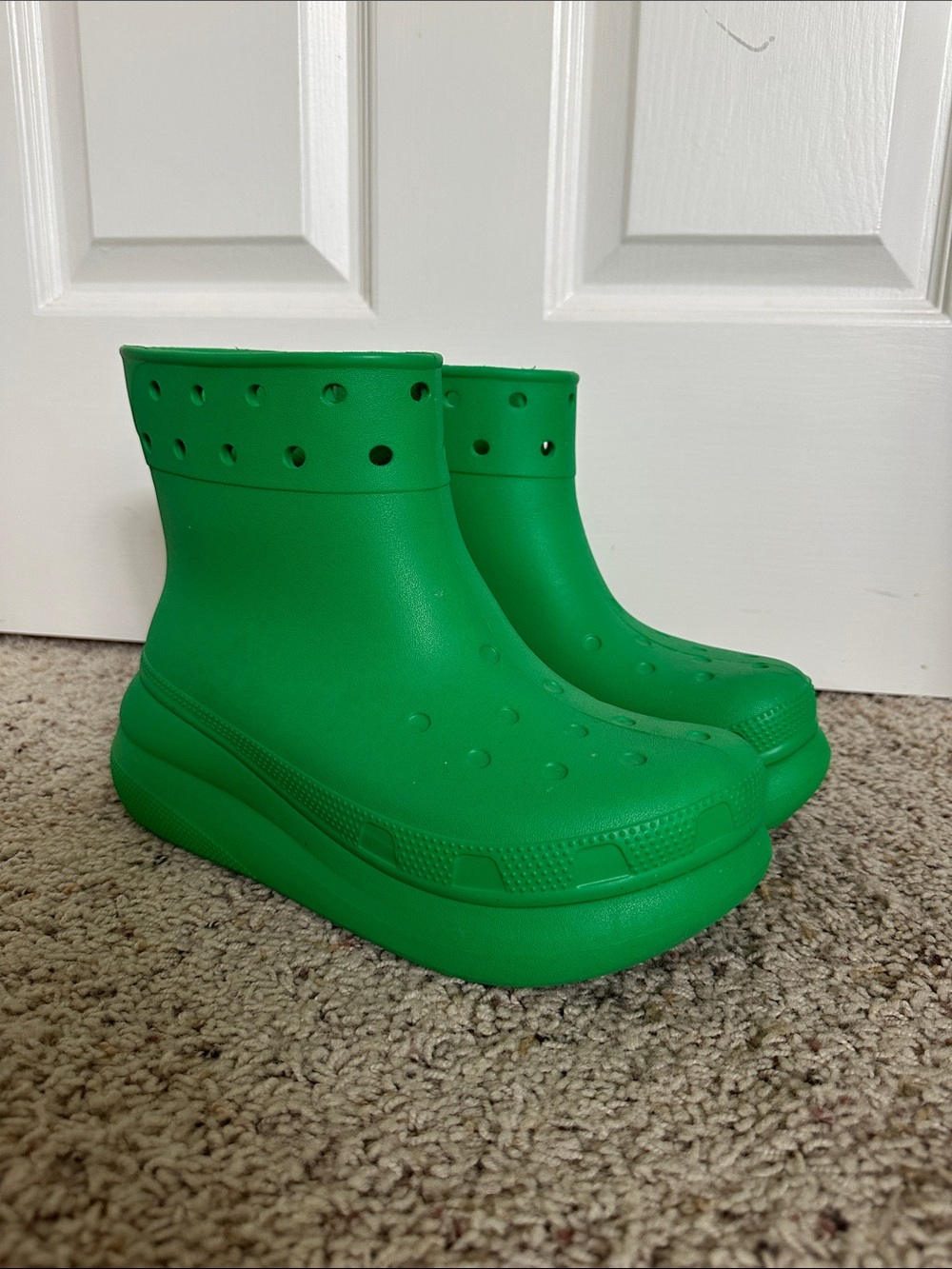 Crocs Grass Green Crush Platform Rain Boot size women’s 8/men’s 6